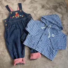 レトロ　オーバーオール　薄手アウター　まとめ売り　くま　カラフル　デニム