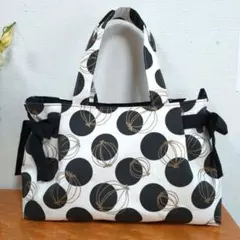 サイドリボントートバッグ　玉ねぎ柄