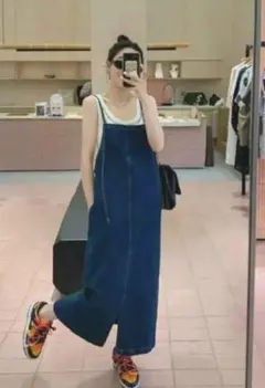 デニムキャミロングワンピース　　M　新品未使用　最終価格☆