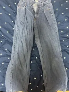 earth ブルーワイドレッグデニムパンツ