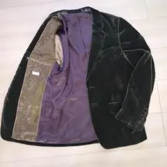 【Paul Smith】テーラードジャケット　ベロア　裏地総柄　深緑
