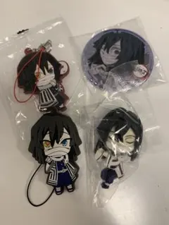 伊黒小芭内　鬼滅の刃 ラバーストラップ ラバスト　缶バッチ