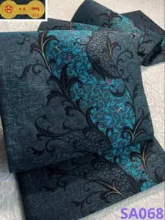 グロワール 銀通し 訪問着 仮絵羽 蔓草花文様 未仕立て品 八掛付き 