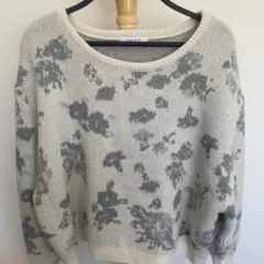 花柄ラメ入りニットセーター 4Lサイズ