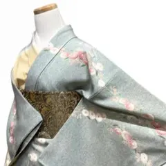 未着用　作家もの　訪問着　たたき染　菊花　枝垂れ　紋無　着物　115b d ms