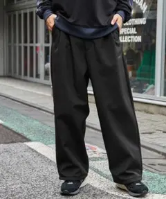 【retock's】裏フリース裾ドローコードナイロンパンツ