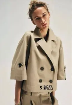 【完売】ZARA ショート丈ショートスリーブトレンチコート　Sのサムネイル