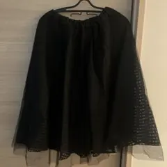 黒 チェック柄 チュールスカート