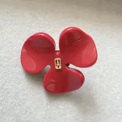 ALEXANDRE DE PARIS 赤い花ブローチ
