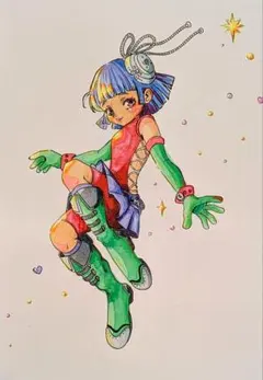 cosmic girl【手描き、アナログイラスト】