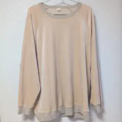 PENNEY'S ベージュ トレーナー Lサイズベロア調 美品のサムネイル