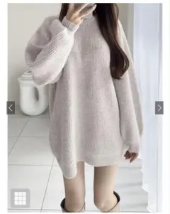 オーバーサイズ リブ編み ニットセーター