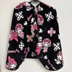 サンリオ　マイメロディ　毛布　ポンチョ　ブランケット　黒系　130×77