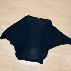 SUPILA ブラック カーディガン 五分袖　モモンガ風　L.