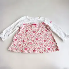 ミキハウス ホットビスケッツ 花柄長袖Tシャツ 80　　H15