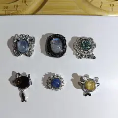 天然石の金属パーツ６個セット