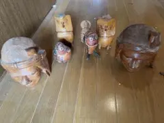 木製彫刻 置物 セット