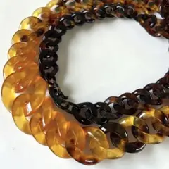 美品 本鼈甲 白甲 厚手 喜平 セミロング グラデーションネックレス 