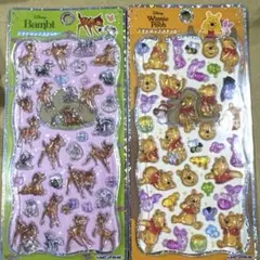 正規品　プチドロップステッカー　ディズニー　バンビ　プーさん　2セット