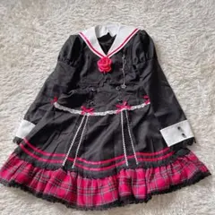 ゴスロリ セットアップ ジャンスカ ボレロ 薔薇モチーフ 140 ピンク