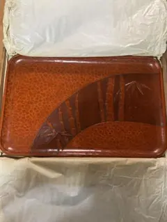 鎌倉彫 長方盆 扇面瑞竹文 トレー お盆 共箱付き 鎌倉彫 長方盆 扇面瑞竹文 トレー お盆 共箱付き - メルカリ