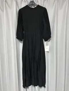 nairo スタンドカラーギャザーワンピース ブラック Mサイズ