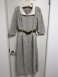 REDYAZEL レディアゼル オープンカラー配色ベルトワンピースMのサムネイル
