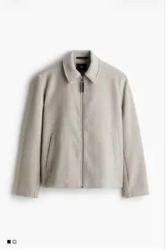 H&M ウールブレンド ジップアップジャケット ライトグレーのサムネイル