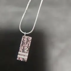 クリスチャンディオール ピンクストーン Dior ロゴ ネックレス - メルカリ
