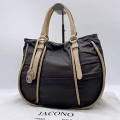 美品 JACONO トートバッグ レザーナイロンコンビ h845