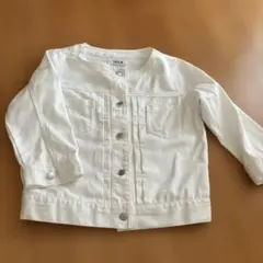 ikka ホワイト デニムジャケット 7分袖