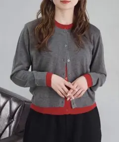 【匿名配送】 tiptop 配色レイヤードクルーネックカーディガン