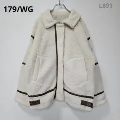 イチナナキュウダブルジー　アウター　ボア　白　M　防寒　冬コーデ　カジュアル