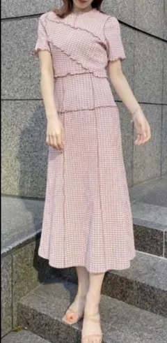 snidel スナイデル メローデザインワンピース ピンク PNK 0サイズ