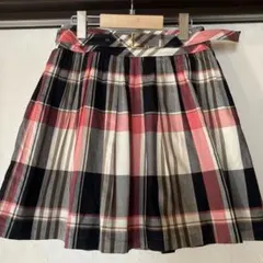【美品】BurberryBLUELABELチェック膝上フレアスカート