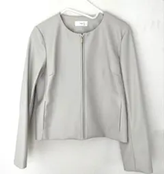 レザージャケット ノーカラー