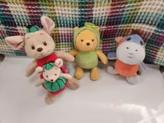 くまのプーさん イーヨー カンガ・ルー　くだもの着ぐるみぬいぐるみ 4体セット