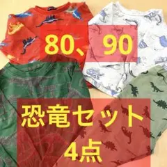 恐竜セット 4枚 トレーナーとズボン