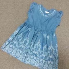 ●タグ付き　女の子ブルーワンピース　130、140サイズ　韓国子供服●