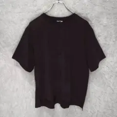 ユニクロ　Tシャツ　カットソー　ブラック　【L】 エアリズム　半袖　速乾