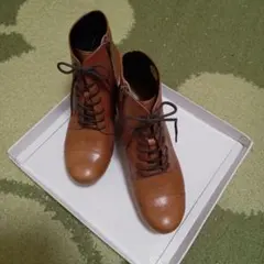 脚長効果大！　あしながおじさん　ブラウンアンクルブーツ　24.5