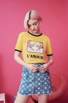 Maje セーラームーン　総柄 デニム ミニスカート デニムのサムネイル
