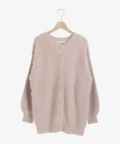 シャギーニットカーディガン ピンク