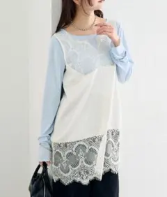 mystic レースサテンキャミソール