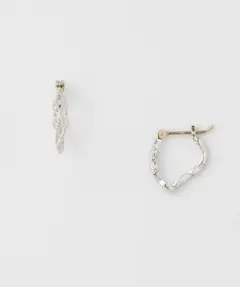 【おまけ有 agete】アガット　シルバー　フラワー透かしフープピアス