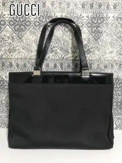 GUCCI グッチ 002058 ナイロン ハンド トートバッグ ショルダー 黒