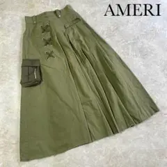 AMERI PLEATS MILITARY SKIRT ミリタリーロングスカート
