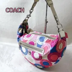 COACH コーチハンプトンズシグネチャー Y2K 希少マルチカラー ホーボー COACH コーチハンプトンズシグネチャー Y2K 希少マルチカラー ホーボー
