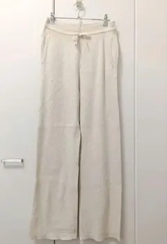 美品★UNIQLO★ニットフレアパンツ★ベージュ★XL★ユニクロ★股下長め