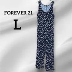 FOREVER 21 花柄オールインワン 【Lサイズ】フラワー　フロントボタン